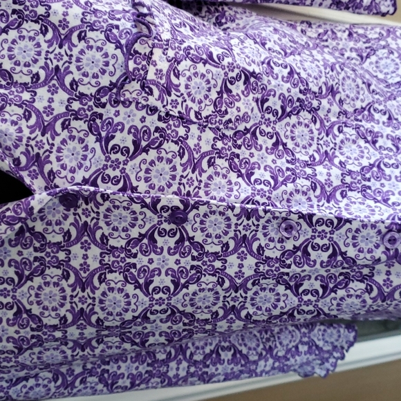 Purple and white Pajama Top - Picture 4 of 8